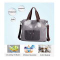 19" Top Canvas Large Capacity Shopping  Bag Crossbody Bag  Shopping Bag Cotton